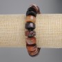 Agate Rondelle Bracelet, elastic stretch, rondelle beads 15x7-7 mm and 8x1 mm, length 18 cm