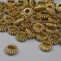 Gold-tone bead insert findings, 7x3 mm, hole approx. 2.8 mm, packaging 20 g (~41 pcs)