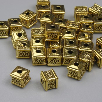 Gold-tone bead insert 5x5 mm