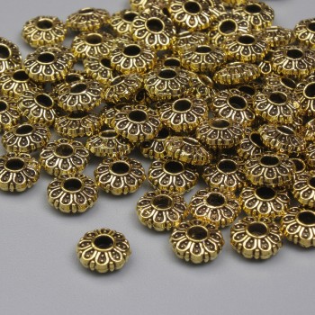 Gold-tone bead insert, 5.5×2.5 mm, hole diameter 1.8 mm, packaging 20 g (~94 pcs)