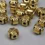Bead Insert – Cross, Gold-tone, 8×8 mm, 2 mm hole, packaging 20 g (approx. 15 pcs)