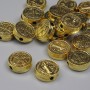 Bead Insert Saint Benedict - Gold-tone, 9 mm diameter, hole 1.5 mm, packaging 20 g (~20 pcs)