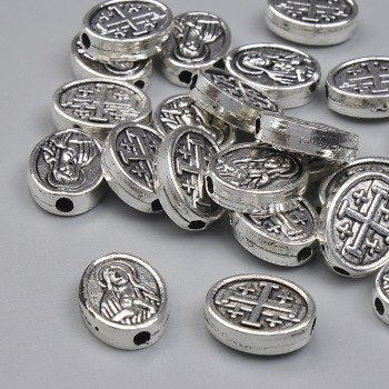 Silver-colored bead insert findings, 10×8 mm diameter, ± hole diameter 1.5 mm, packaging 20 g (~23 pcs)