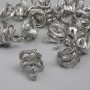 Snake Bead Insert - Silver color, 17×13 mm, hole approx. 10 mm, packaging 20 g (~15 pcs)