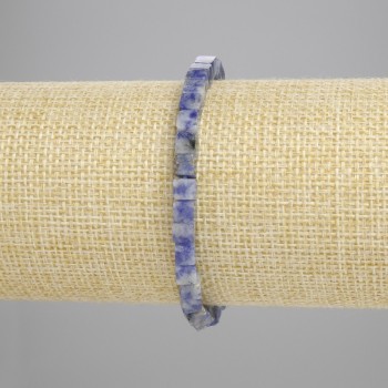 Sodalite Cube Bracelet 4.5×4.5 mm, 18 cm length, stretch