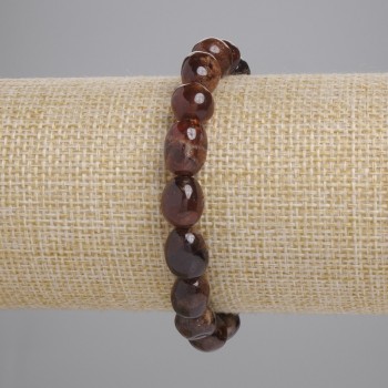 Hessonite Garnet Faceted Bead Bracelet, bead size 9-13×8-10 mm, length 18 cm +/- stretch