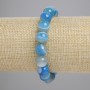 Agate Bracelet with Smooth Beads, 10 mm Diameter, 18 cm Length, Stretch