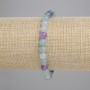 Fluorite Bracelet - Natural Stone, Smooth Beads, 6mm Diameter, 18cm Length (Stretch)