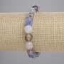Bracelet made of agate 'Dragon Veins' with faceted beads, 9.5×8.5 mm diameter, length 18 cm stretch