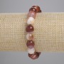 Faceted agate bead bracelet, 9.5 mm diameter, 18 cm length, stretch