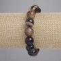 Agate bracelet with smooth round beads, 12 mm diameter, 18 cm length, on stretch cord