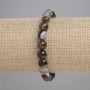 Agate bracelet with smooth 8mm beads, 18 cm length, stretch
