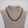 Smoky quartz necklace with smooth beads, 8mm diameter, 45 cm length, with clasp
