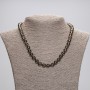 Smoky quartz necklace with smooth beads, 8mm diameter, 45 cm length, with clasp