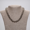 Smoky Quartz Necklace with Faceted Beads, 9 mm Diameter, 45 cm Length, with Clasp