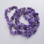 Amethyst chip beads on monofilament thread, 78 cm long, sizes 5–15×3–6 mm