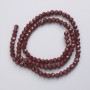 Beads Czech Crystal on thread, burgundy matte faceted rondel, 3.5 × 3 mm, 32 cm length