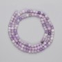 Lepidolite Beads, Faceted Cube, 3x3 mm, on Thread, Length 38 cm+
