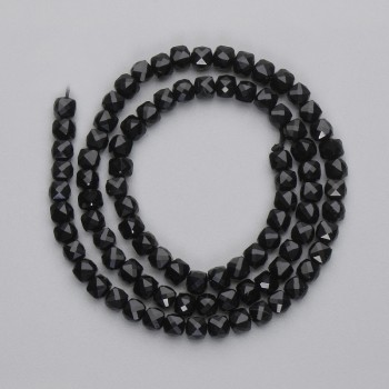 Tourmaline Faceted Cube Beads, 4x4 mm ± on Thread, 37 cm Length+