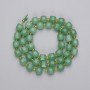 Faceted Jade Cube Beads, 6.5 × 6.5 mm, 3 mm seed beads on thread, length 38 cm+