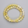 Yellow Frosted Agate Beads, smooth round balls, 8 mm diameter, on thread, about 36 cm long