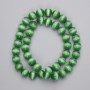 Green Cat's Eye Beads - Synthetic Gemstone Smooth Beads, 10mm Diameter, On Beading Thread, 39 cm Length