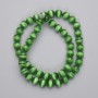 Green Cat's Eye Beads, Synthetic Stone, Smooth Round Beads, 8mm Diameter, on Thread, 39cm Length+