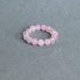 Bracelet with smooth rose quartz beads, 4 mm diameter, stretch cord
