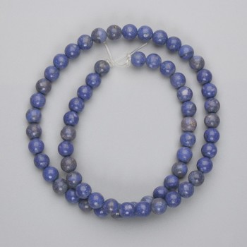 Sponge Coral Beads, Smooth Round Balls, 6mm Diameter, About 39 cm Long, On Fishing Line