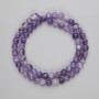 Amethyst beads smooth ball, 6.5 mm diameter, 39 cm length on thread