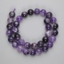 Amethyst beads, smooth round balls, 12 mm diameter, 38 cm length on thread