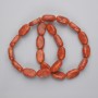 Sponge Coral Beads, Oval, 18x11mm, on thread, length 42 cm