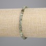 Bracelet with Prehnite, faceted cube beads, 4x4 mm, 18 cm length, stretch