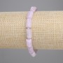 Kunzite Faceted Bead Bracelet, 9-10x6 mm +/-, 3 mm seed beads +/-, length 18 cm +/- stretch