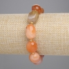 Sardonyx bracelet with faceted beads, bead size 13-17 x 11-13 mm +/-, 3 mm seed beads +/-, length 18 cm +/-, stretch