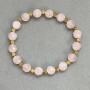 Pink Quartz Bracelet with Faceted Beads, 8mm Diameter, 18 cm Stretch
