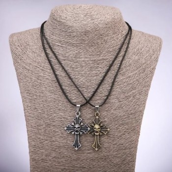 Pair of Friendship Pendants 'Crosses with Skulls', length 42-48 cm, diameter 45x30 mm