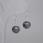 Labradorite Earrings, Smooth Ball 12mm, Length 30mm