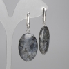 Larvikite Earrings Oval 30x20mm, approx. 55mm length