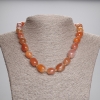Sardonyx Necklace with Faceted Beads 14–16×11–12 mm and Seed Beads 3 mm, Length 45 cm, with Clasp
