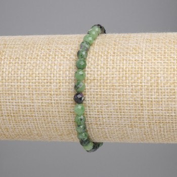 Zoisite bracelet with faceted beads 5mm, 18 cm length, stretch
