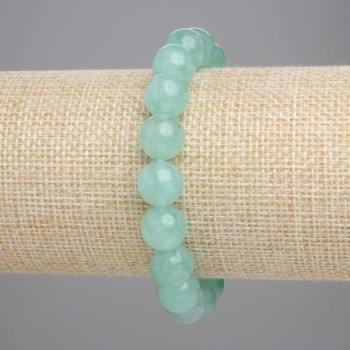 Amazonite Bracelet with Smooth Beads, 10 mm diameter, 18 cm length, stretch