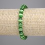 Green cat's eye bracelet with smooth beads, 8 mm diameter, 18 cm length, stretch