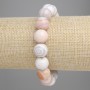 Agate Bracelet with Smooth Beads, 12 mm Diameter, 18 cm Length, Stretch