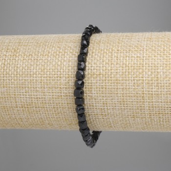 Clearance! Faceted Tourmaline Cube Bead Bracelet, 4x4 mm Cubes, 18 cm length, Stretch