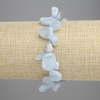 Aquamarine bracelet with faceted beads and butterfly motif, bead diameter 9–17×9–10 mm, length 18 cm ±, stretch