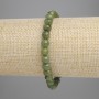 Jadeite bracelet with smooth beads, 6 mm diameter, 18 cm length, stretch bracelet