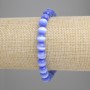 Blue Cat's Eye Bracelet (synthetic) smooth beads, 8 mm diameter, 18 cm length, stretch