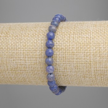 Sponge Coral Bracelet with Smooth 6mm Beads, Length 18 cm, Elastic