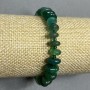 Green Agate Bracelet, Faceted Beads, 9–11×3 mm, Seed Beads 3 mm, Length 18 cm ± Stretch